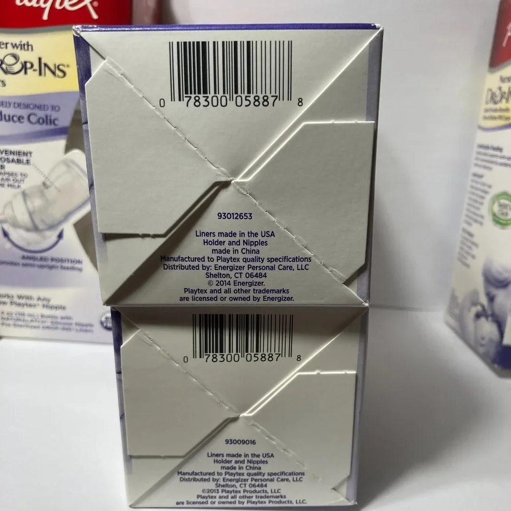 Playtex Baby Bottles Nurser with Drop Ins Liners Angled NaturaLatch SLOW 0-3M+